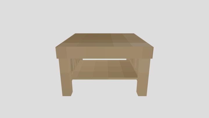 Basic Wooden End Table 3D Model
