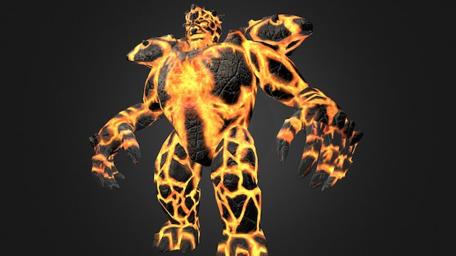Fire Golem (Animated character) 3D Model