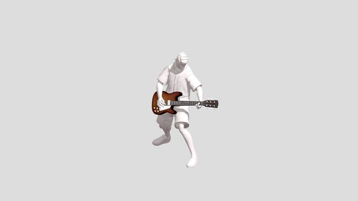 animated_musical_trem_playing_guitar_loop 3D Model