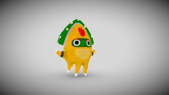Blooper in Bowser Costume 3D Model