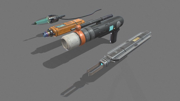 SciFi style tool collection 3D Model
