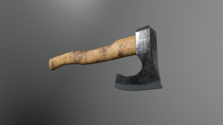 Medieval Axe Weapon PBR low-poly game ready 3D 3D Model