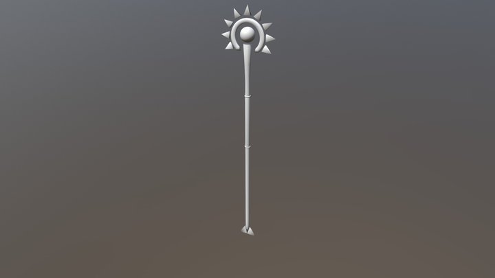 Wizard Staff Untextured 3D Model