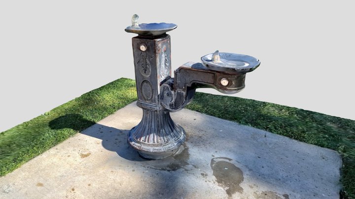 Fountain Rose Garden 3D Model