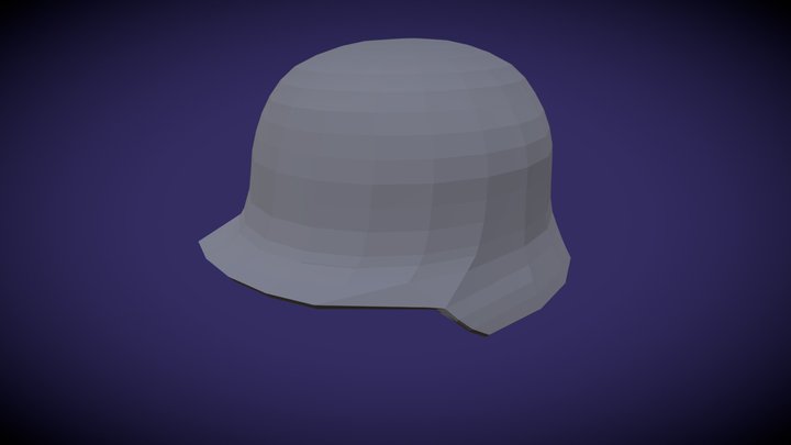 Low Poly German Helmet 3D Model