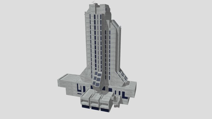 Brutalist Building 3D Model