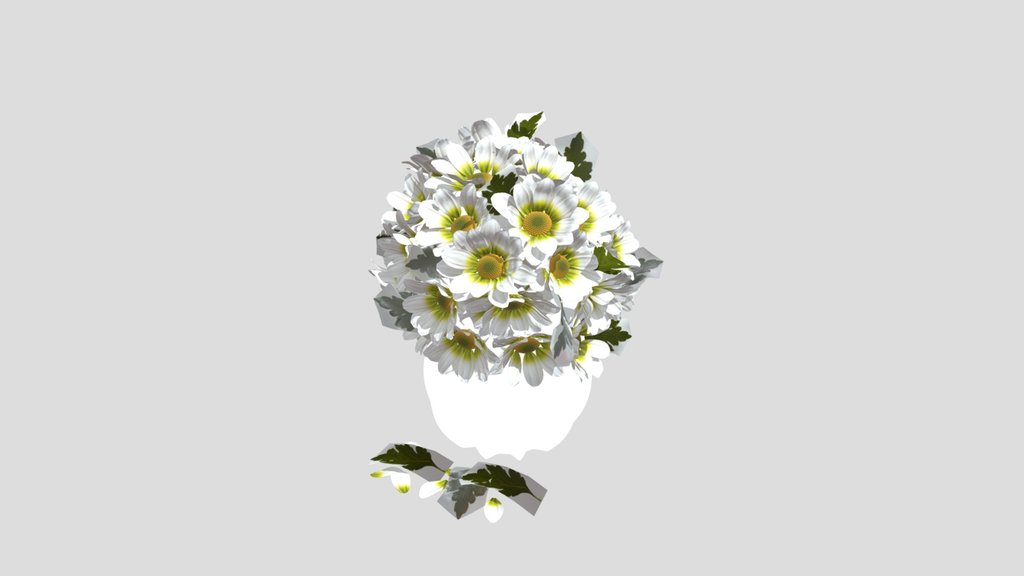 White Daisies In Rounded Ceramic Vase