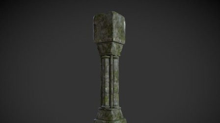 a Ruined Stone Pillar_2 3D Model