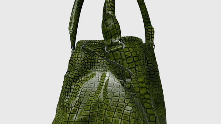 Handbag in Crocodile texture 3D Model