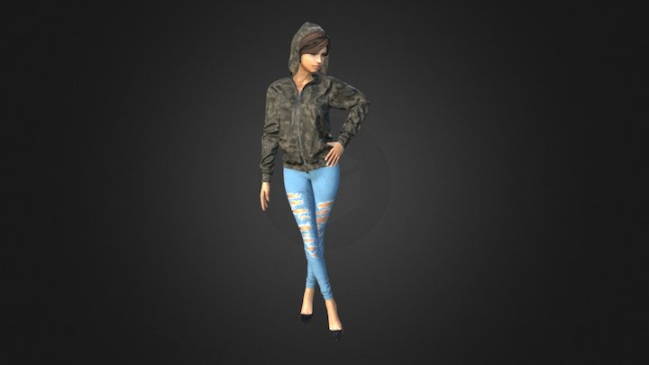 Female character posing 3D Model