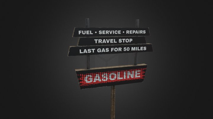Gasstation Sign - 2048px² – Free 3D Model STL