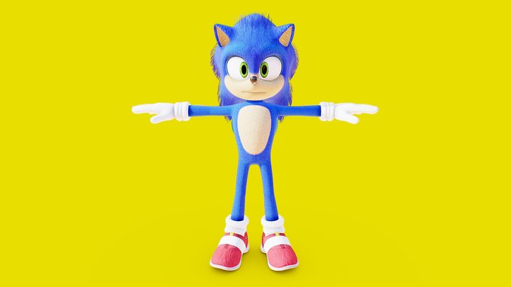 Movie Sonic Render 3D Model