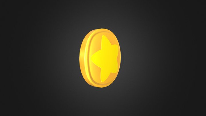 Toon Coin Star 3D Model