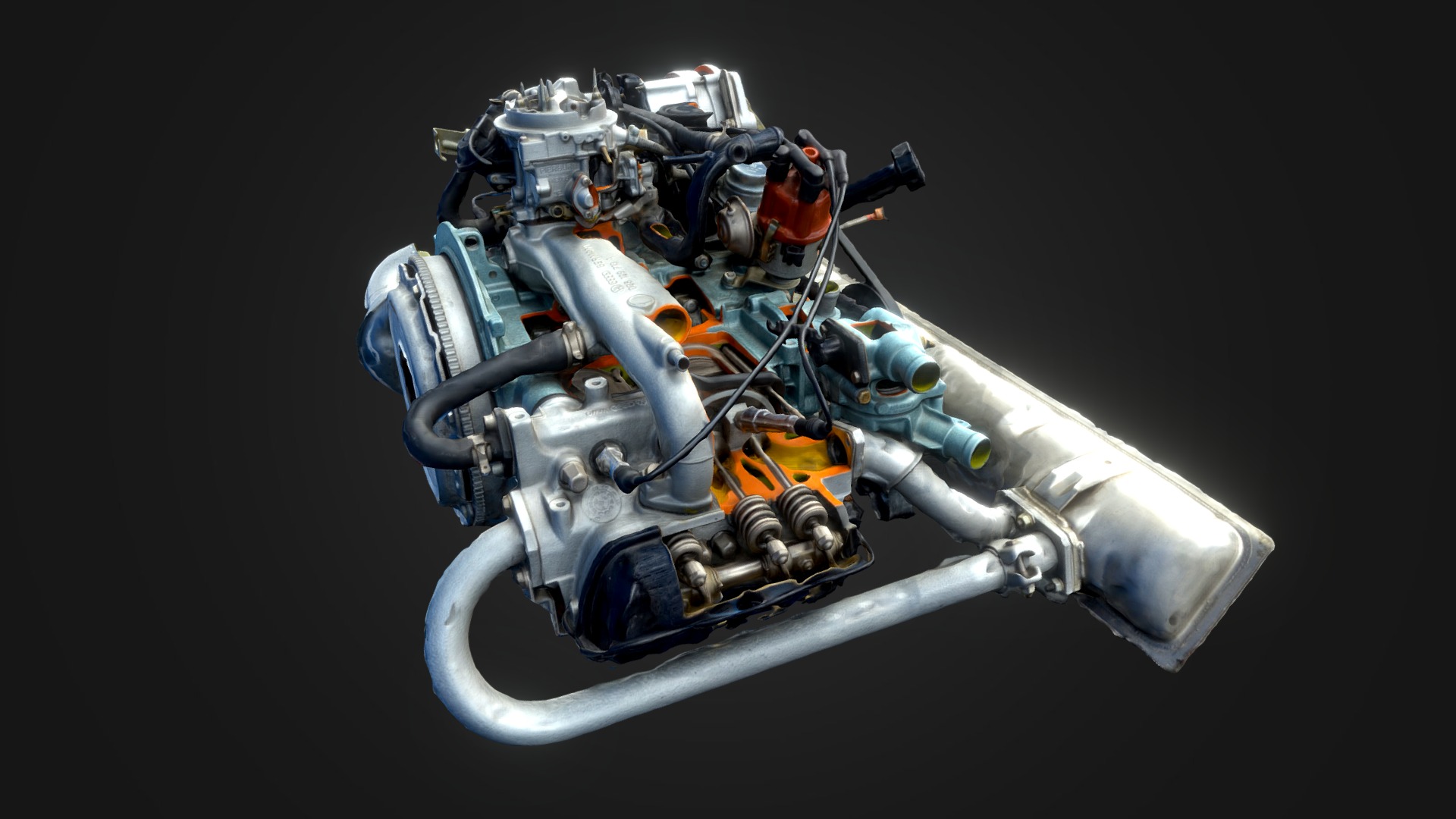 3D model Car Engine / 01 - This is a 3D model of the Car Engine / 01. The 3D model is about a close-up of a machine.