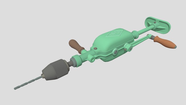 Old Soviet Hand Drill 3D Model