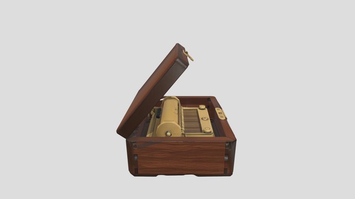 Antique Brass Music Box - Low Poly Prop