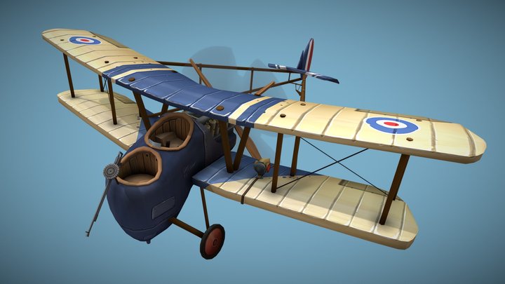 FE.2b Stylized - Flying Circus 3D Model