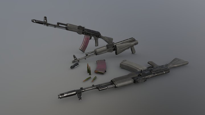 AK74M 3D Model