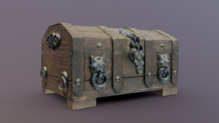 Wood Chest Photoscan PBR 3D Model