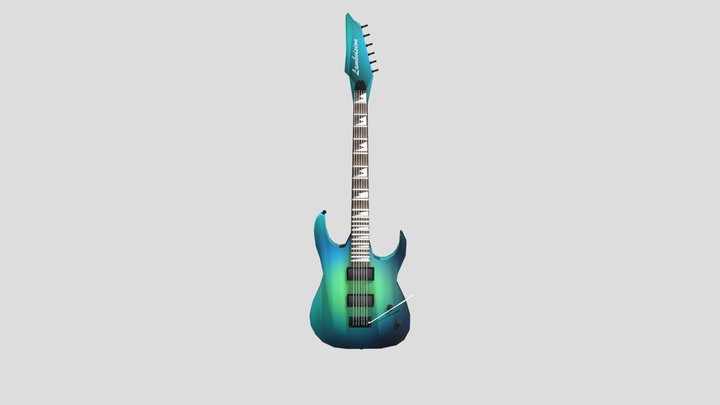LVS Guitar Burst Green Blue 3D Model