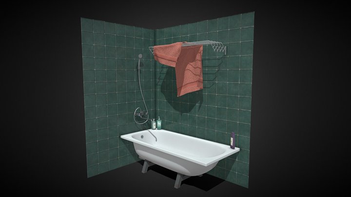 Bath in a bathroom – Free 3D Model STL
