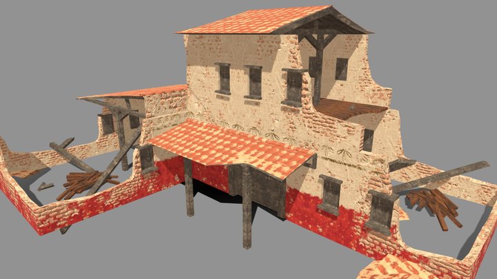 Modular broken roman villa 3D Model