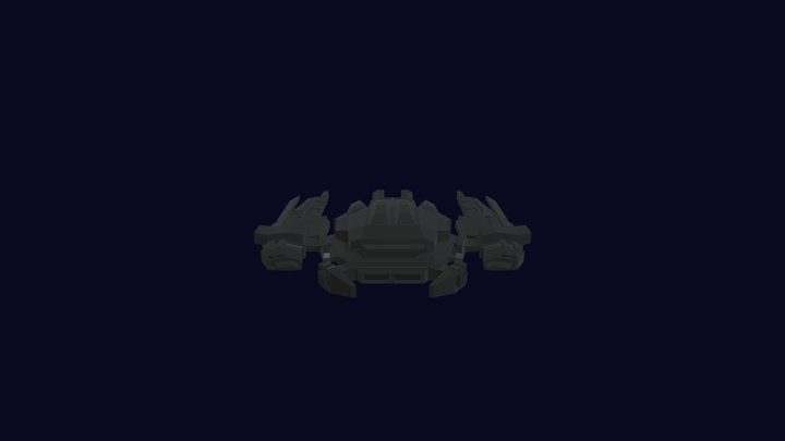 Low Poly Spaceship 3D Model