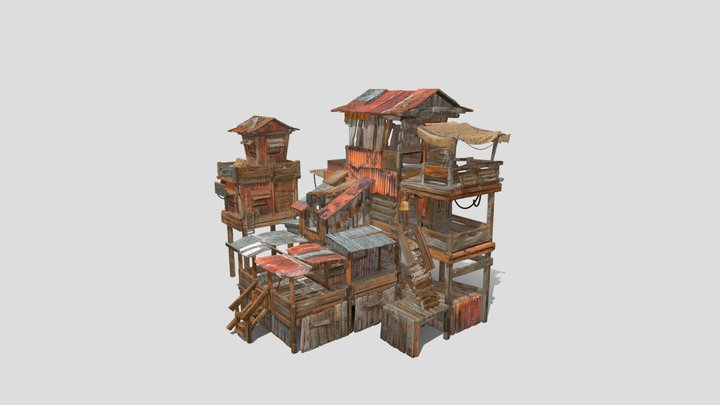 Old Destroyed House 3D Model Free – Gratis 3D-model STL