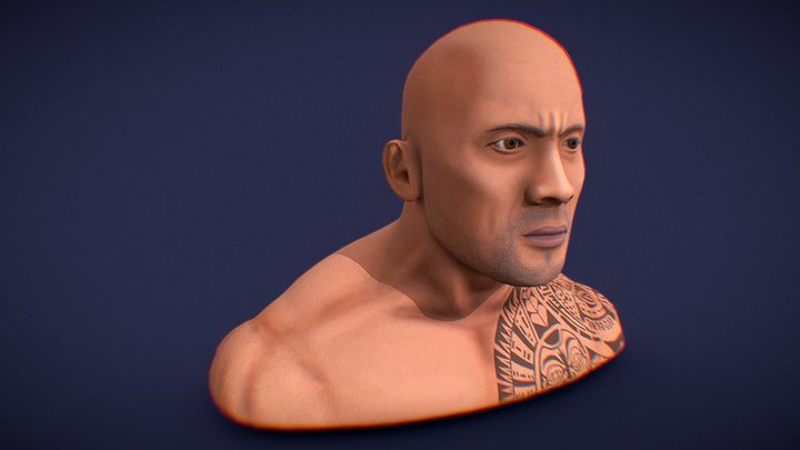 Dwayne "The Rock" Johnson - Bust 3D Model