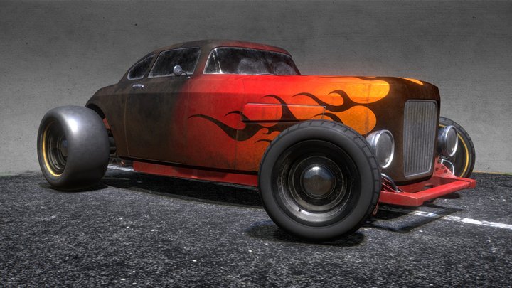 Bare-Bones Hotrod 3D Model