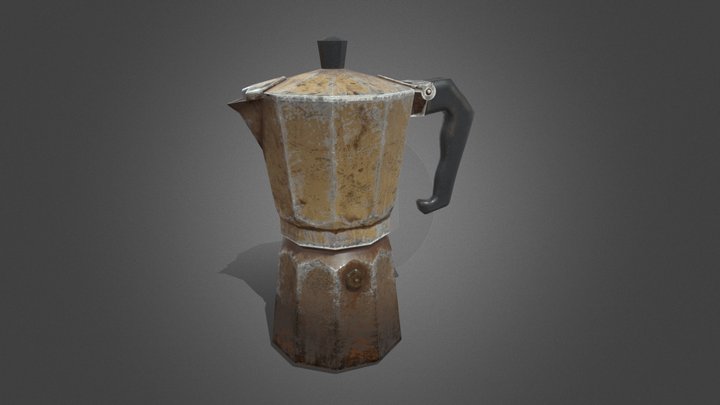 Old Italian Coffee Maker (moka) 3D Model