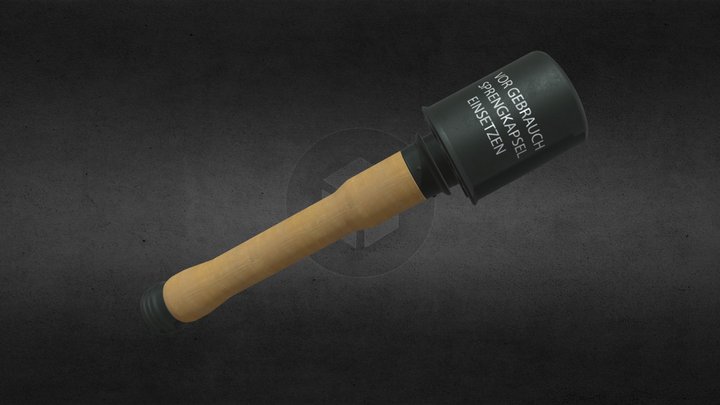 Stielhandgranate M 24 3D Model