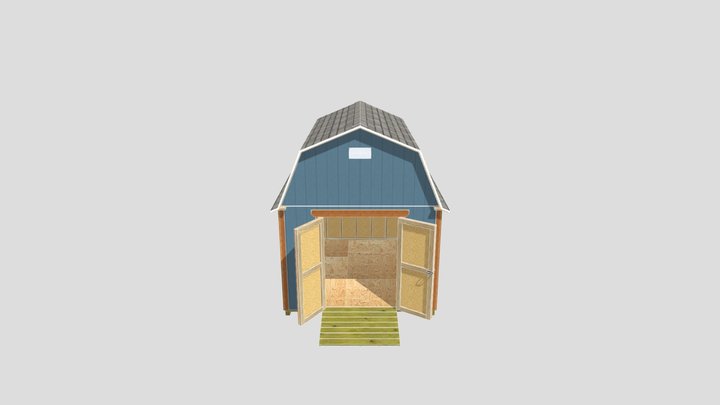 10x12 Barn Shed Plans 3D Model