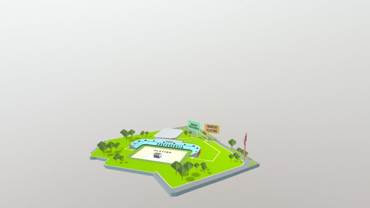 Estadio Polideportivo Sur Cortado 3D Model