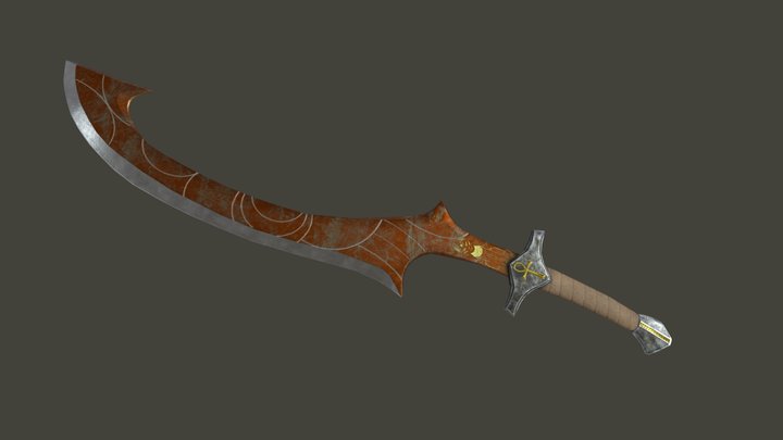 Egyptian Sword Game Ready Model 3D Model