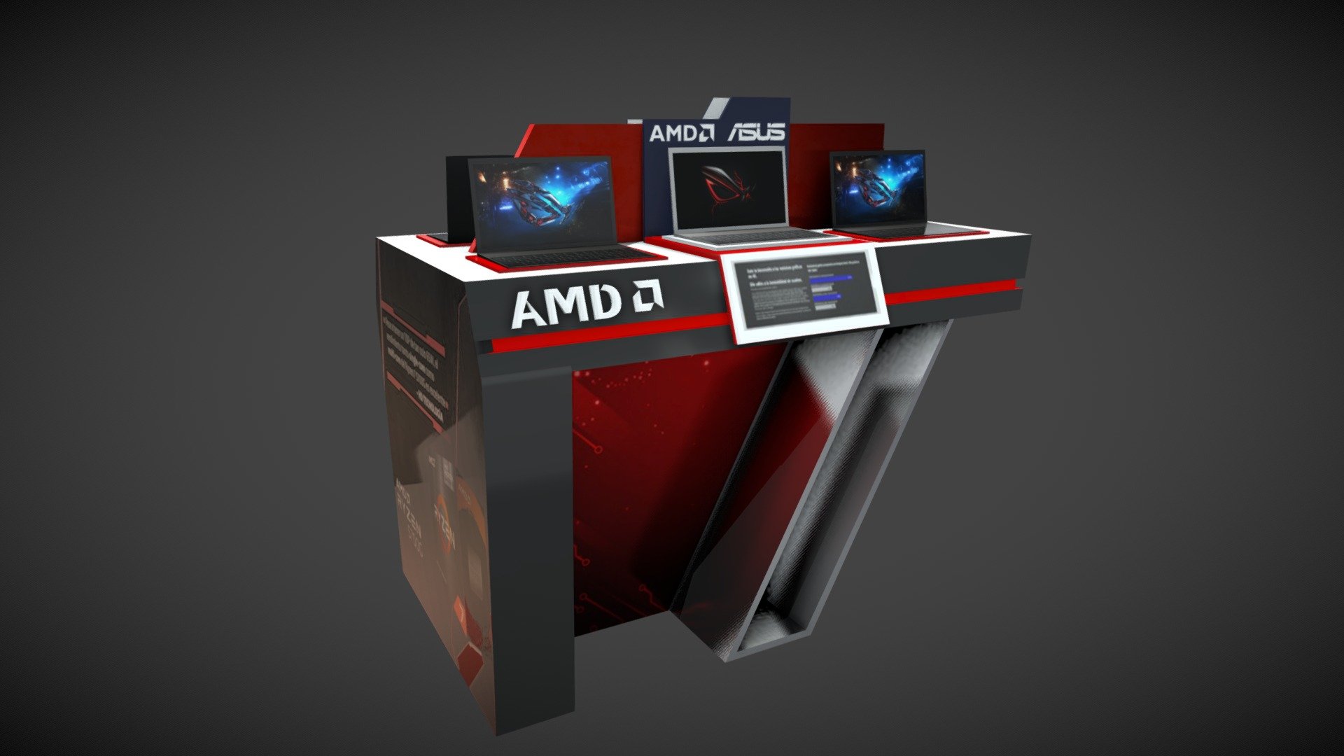 Amd stand 3d model by sensilected 116443d sketchfab