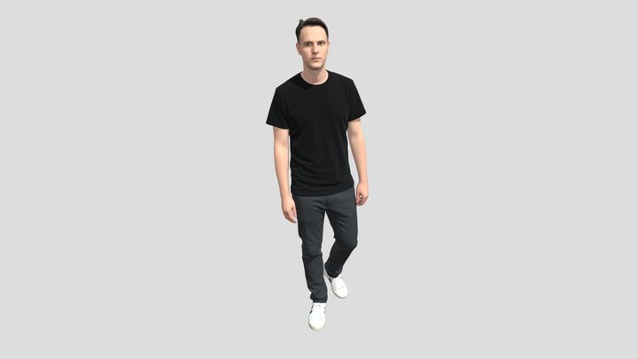Casual Man in Black T Shirt – Modèle 3D gratuit STL