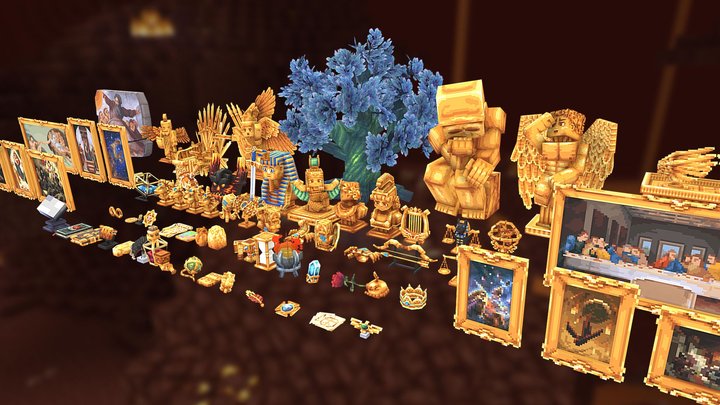 Trophy - Collections gold version 3D Model