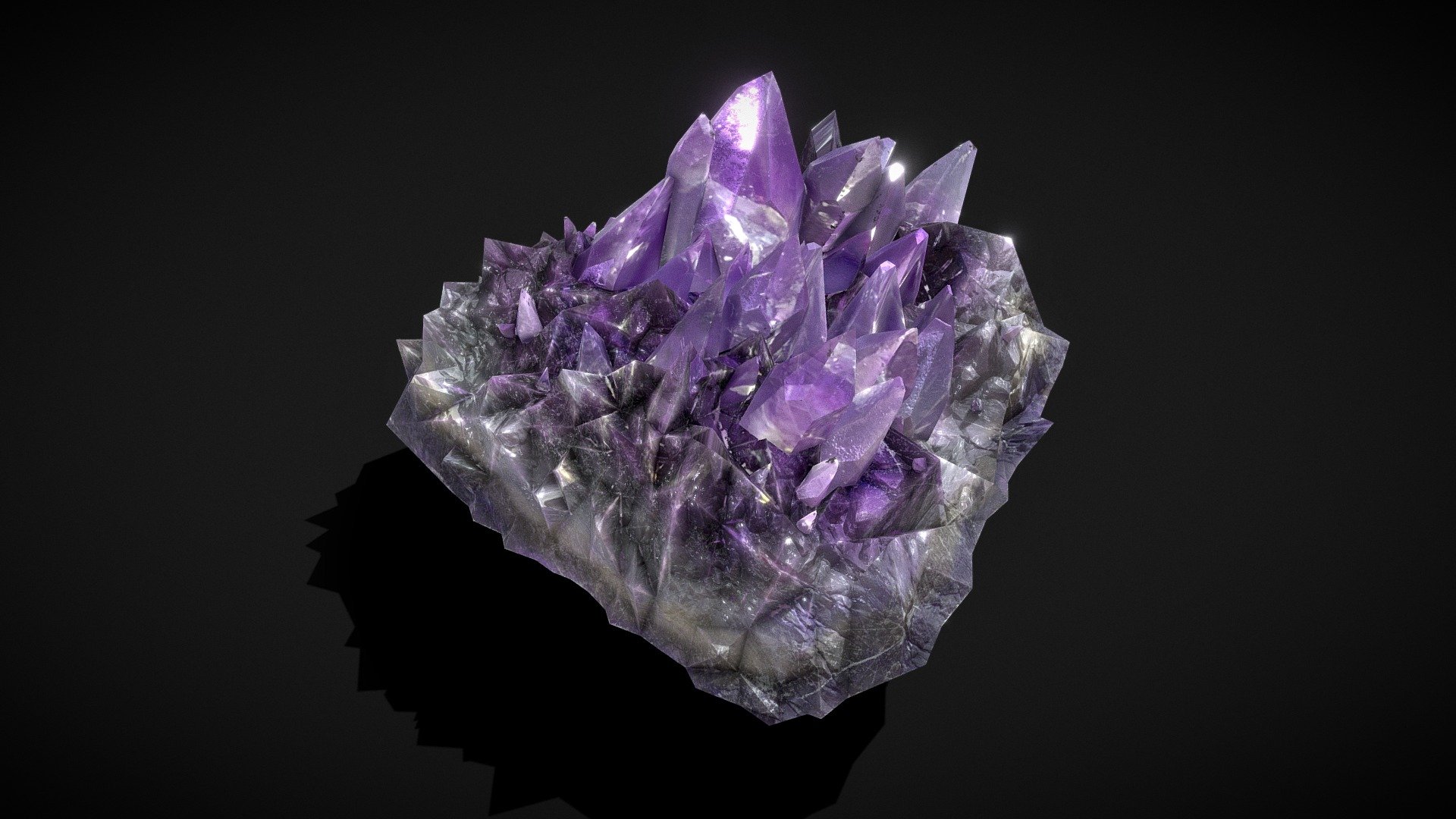 Cristal Amethyst low poly Buy Royalty Free 3D model by Karolina