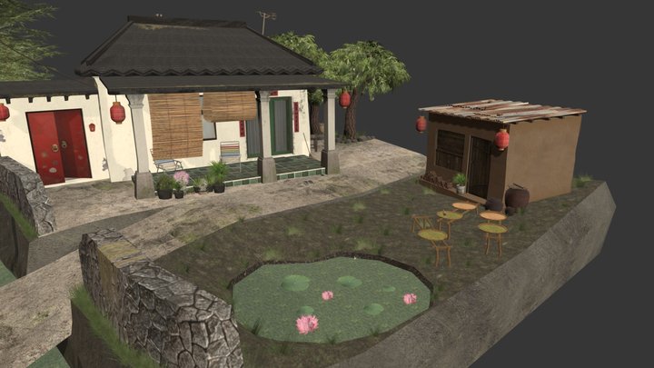 Grandma's House - WIP Diorama - Color test 3D Model