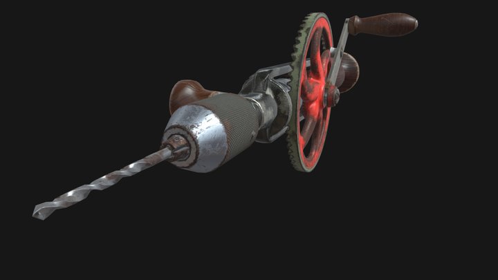 Vintage Hand Drill Texturing Assignement 3D Model