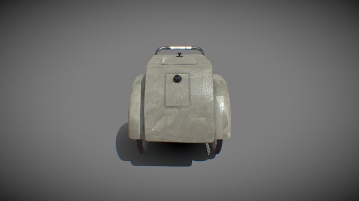 Old soviet ice cream cart. 3D Model