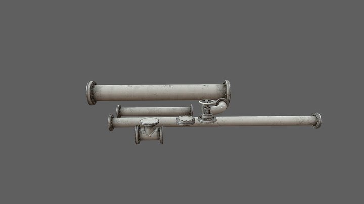 Industrial Pipes pack 3D Model