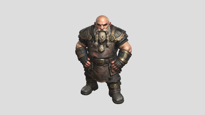 Ironbound Dwarven Warlord 3D Model