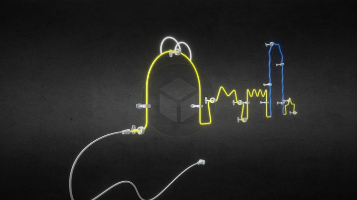 Simpsons neon light 3D Model