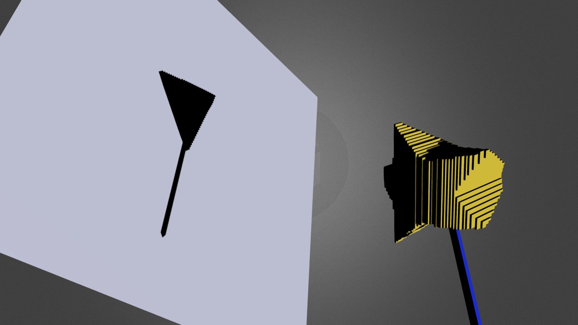 Three intersected shapes