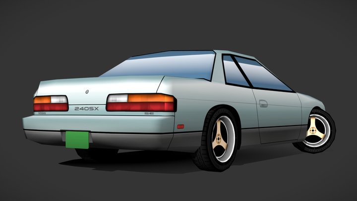 Stylized 240SX Coupe Lowpoly 3D Model