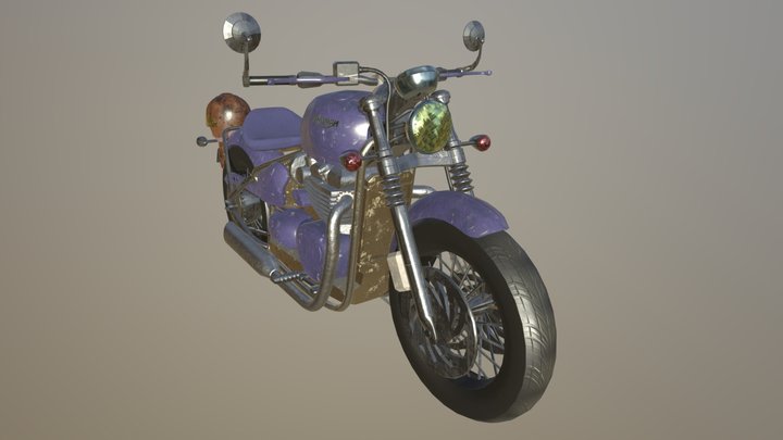 textured motorcycle 3D Model
