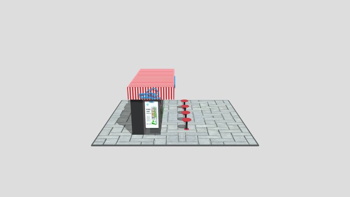 4 Vending Machines Site 3D Model