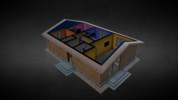 Three Bedroom House 3D Model